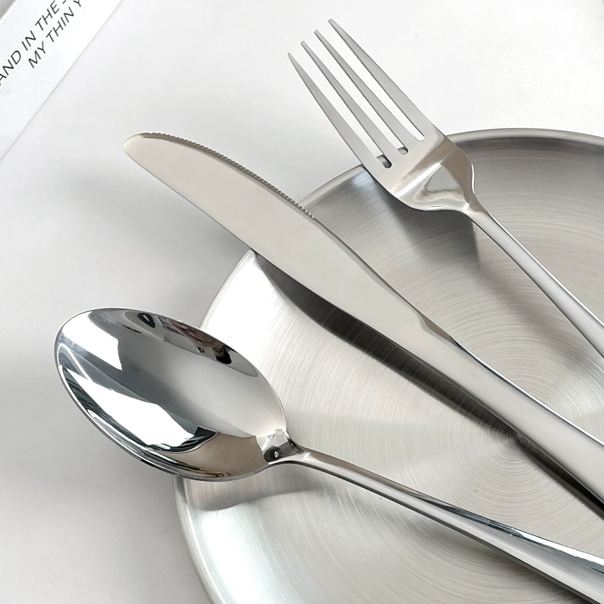 Stainless Steel Outdoor Camping Cutlery Set - Portable 10-Piece Travel Kit with Knife, Fork, Spoon & Pouch 