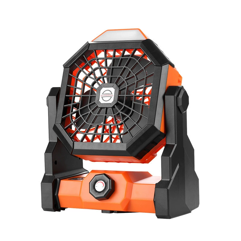 Rechargeable Camping Fan with LED Light - Long Battery Life Outdoor USB Desk Fan