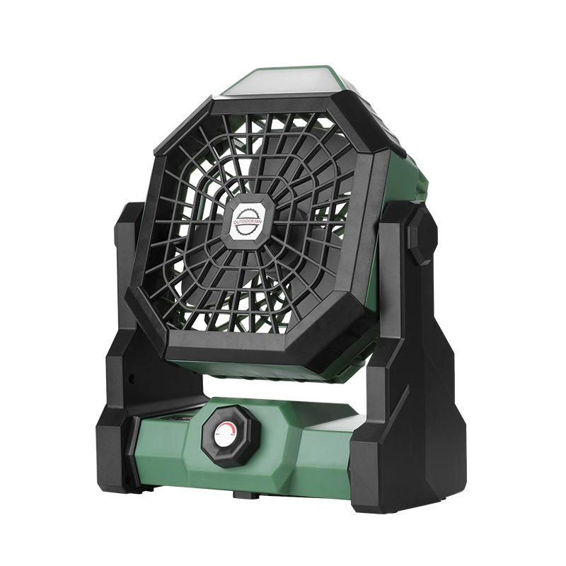 Rechargeable Camping Fan with LED Light - Long Battery Life Outdoor USB Desk Fan