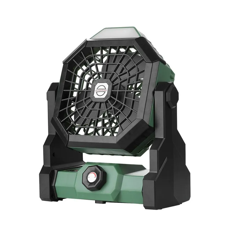 Rechargeable Camping Fan with LED Light - Long Battery Life Outdoor USB Desk Fan