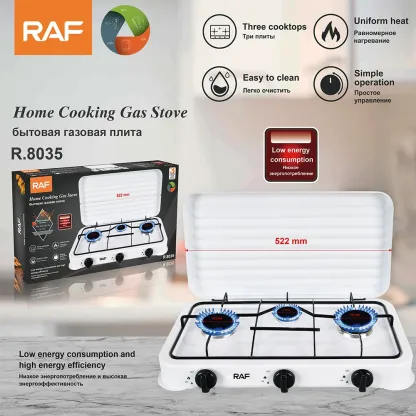 3-Burner Portable Propane Camping Stove – Stainless Steel Outdoor Gas Cooker with Adjustable Burners, Wind Guards & Heavy-Duty Handle for Camping, Tailgating & BBQ