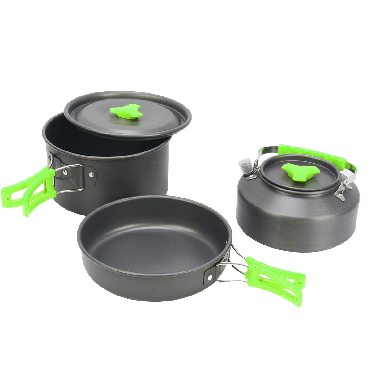 Outdoor Camping Cookware Set 2-3 Person Portable Picnic Cookware & Kettle Combo