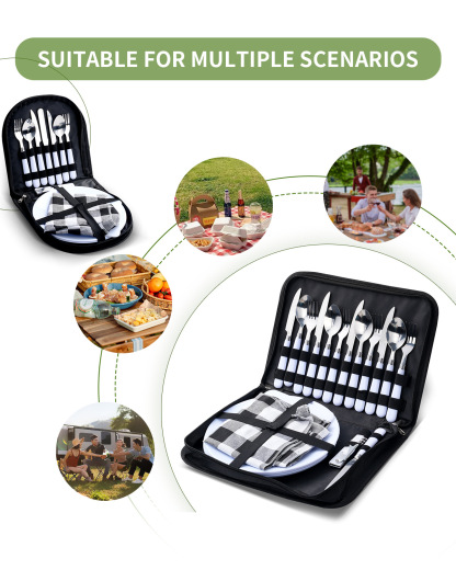 Portable Camping Kitchen Utensil Set - 20 Piece Stainless Steel Cookware Kit for Travel & Outdoor Cooking
