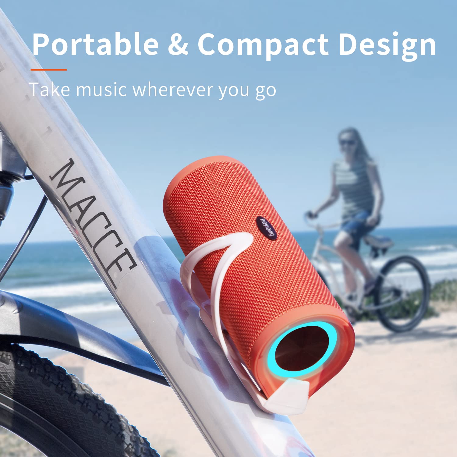 Portable Bluetooth Speaker with IPX7 Waterproof Rating and Enhanced Bass for All-Weather Performance - Audio, Smartphone
