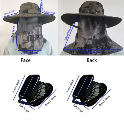 Unisex Wide Brim Solar Fan Outdoor Fishing Hat
