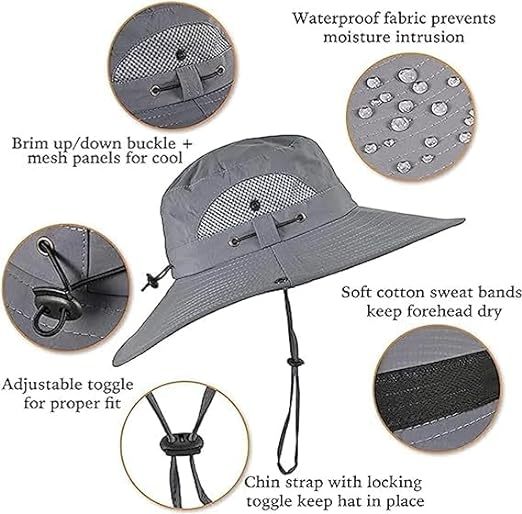 Unisex Wide Brim Solar Fan Outdoor Fishing Hat