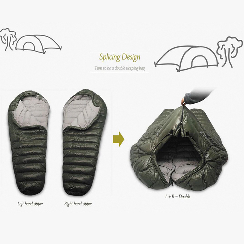 Waterproof Outdoor Sleeping Bag Camping Travel Down Sleeping Bag