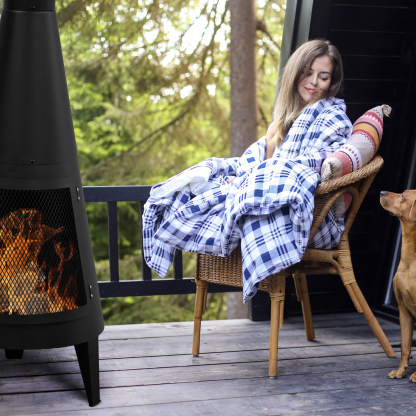 Modern Mesh Chiminea Fireplace Metal Wood Burning Fire Pit
