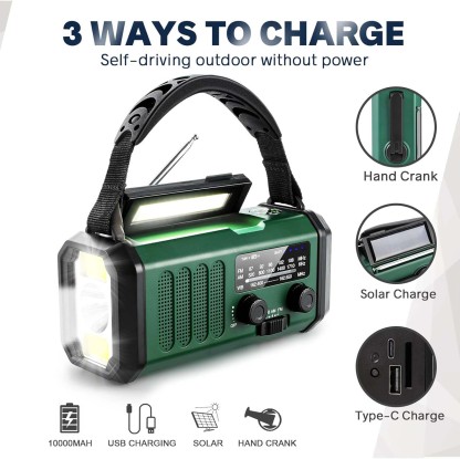 Crank Radio, Emergency Radio, Solar Radio, Noaa/Am/Fm Weather Radio