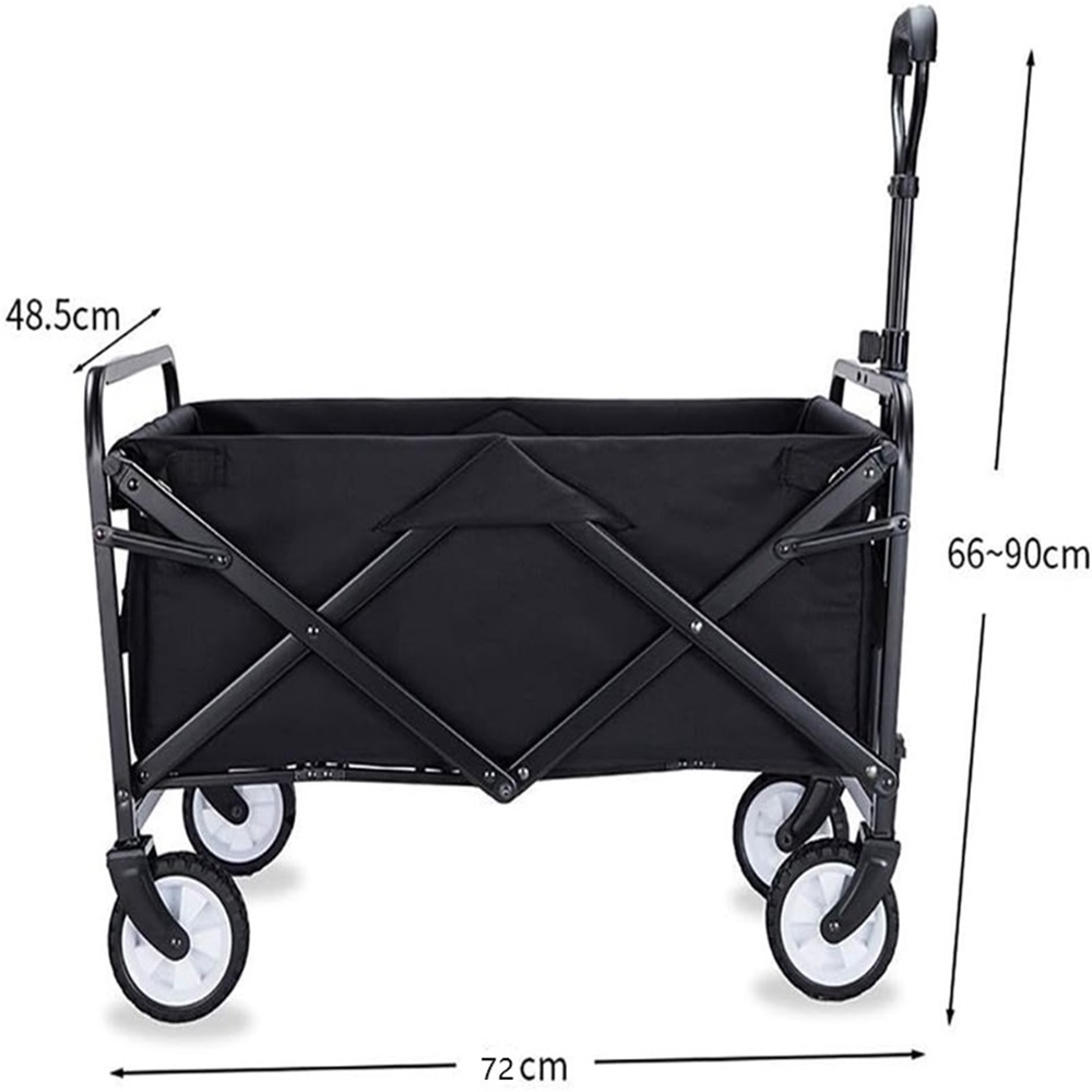 Folding trolley Outdoor camping barbecue trolley, large capacity lightweight storage trolley, folding camping trailer, camping trolley, car boot folding trolley with silent universal wheels, cup holders and side pockets