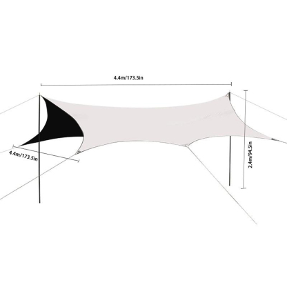 Silver Glue Butterfly Tent Outdoor Camping Picnic Rainproof Tent Canopy Sunshade Canopy Butterfly Rainproof Sunshade Canopycourtyard Sunshade Canopy Courtyard Rain Canopy