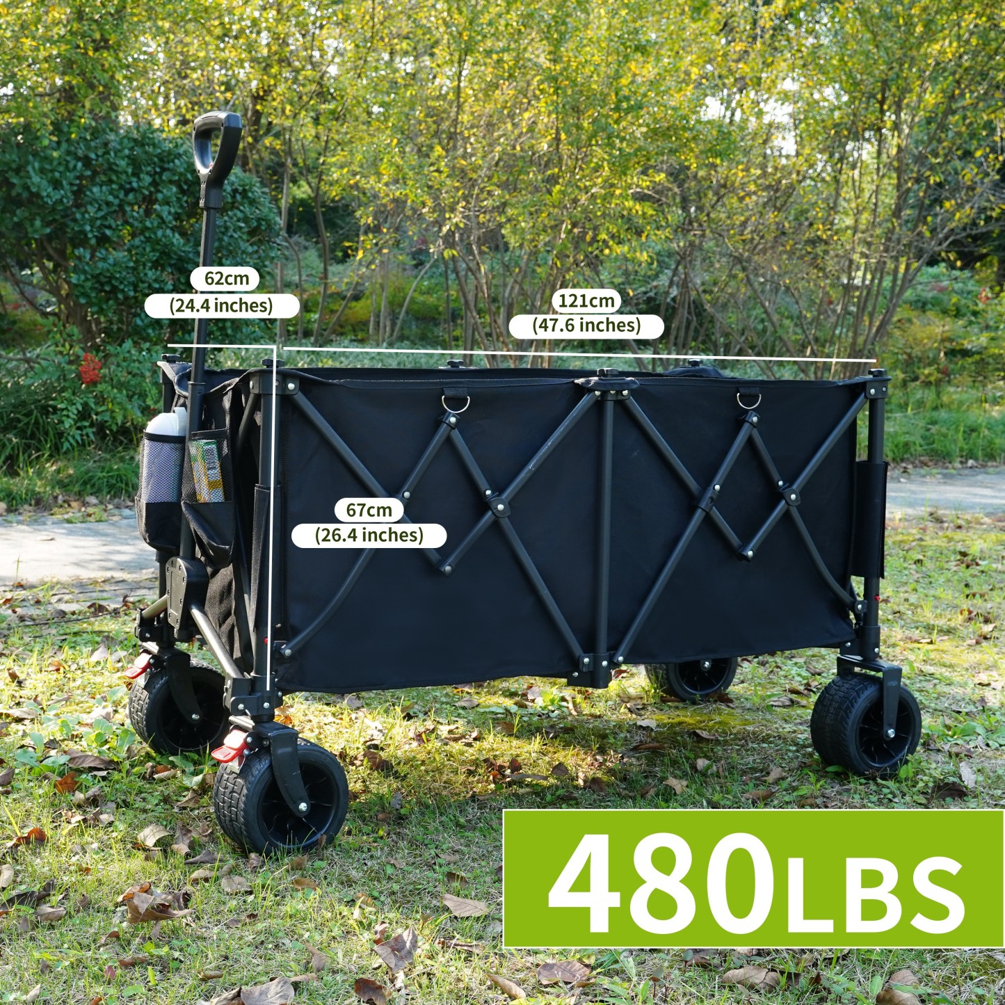 Beach Cart with Large Wheels for Beach, Garden, Camping, Groceries, Shopping