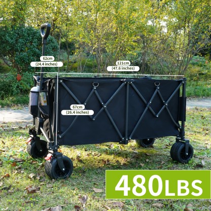 Beach Cart with Large Wheels for Beach, Garden, Camping, Groceries, Shopping