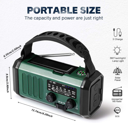 Crank Radio, Emergency Radio, Solar Radio, Noaa/Am/Fm Weather Radio