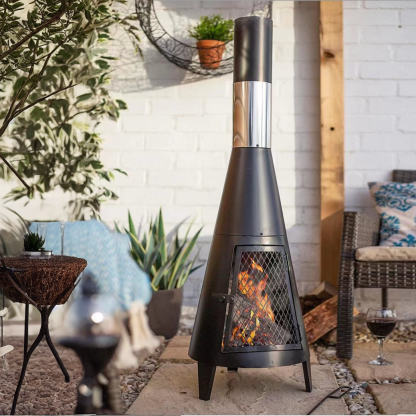 Modern Mesh Chiminea Fireplace Metal Wood Burning Fire Pit