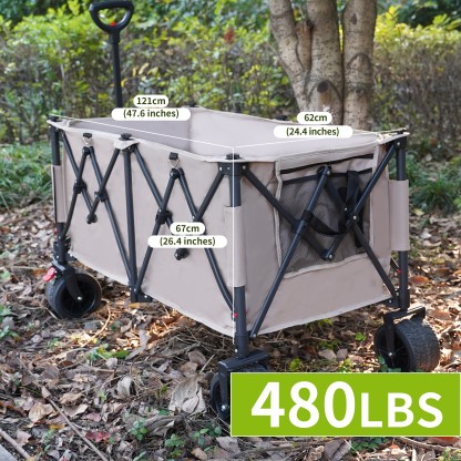 Beach Cart with Large Wheels for Beach, Garden, Camping, Groceries, Shopping