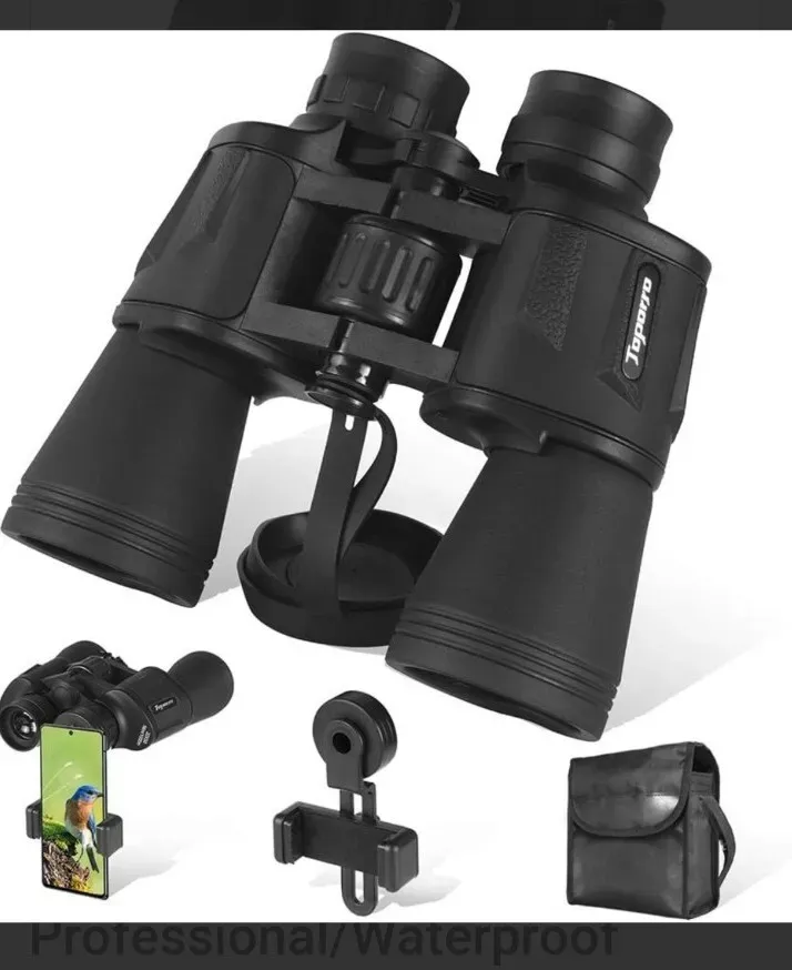 20x50 Binoculars for Adults with Low Light Night Vision, 26mm Eyepiece, BAK4 Prism, FMC Lens & Phone Adapter