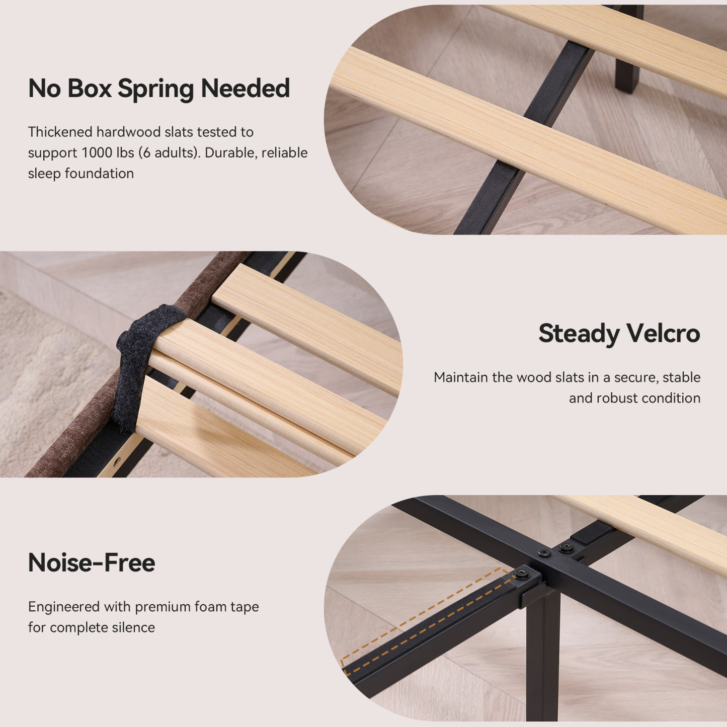 Susalt Queen Size Platform Bed Frame, Chenille Upholstered Sleigh Bed Frame with Scroll Footboard, Button Tufted/Wood Slats Support/No Box Spring Needed