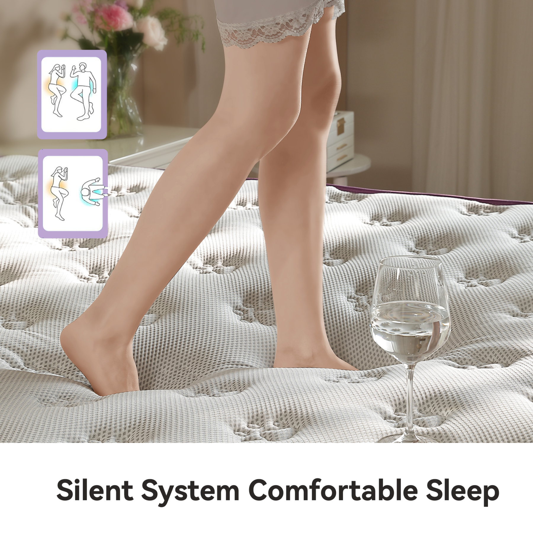 12 inch Hybrid Mattress in a Box for Pressure Relieving, Medium Firm, Cooling Memory Foam Mattress Ultra Plush Black Mattress with Washable Cover, CertiPUR-US