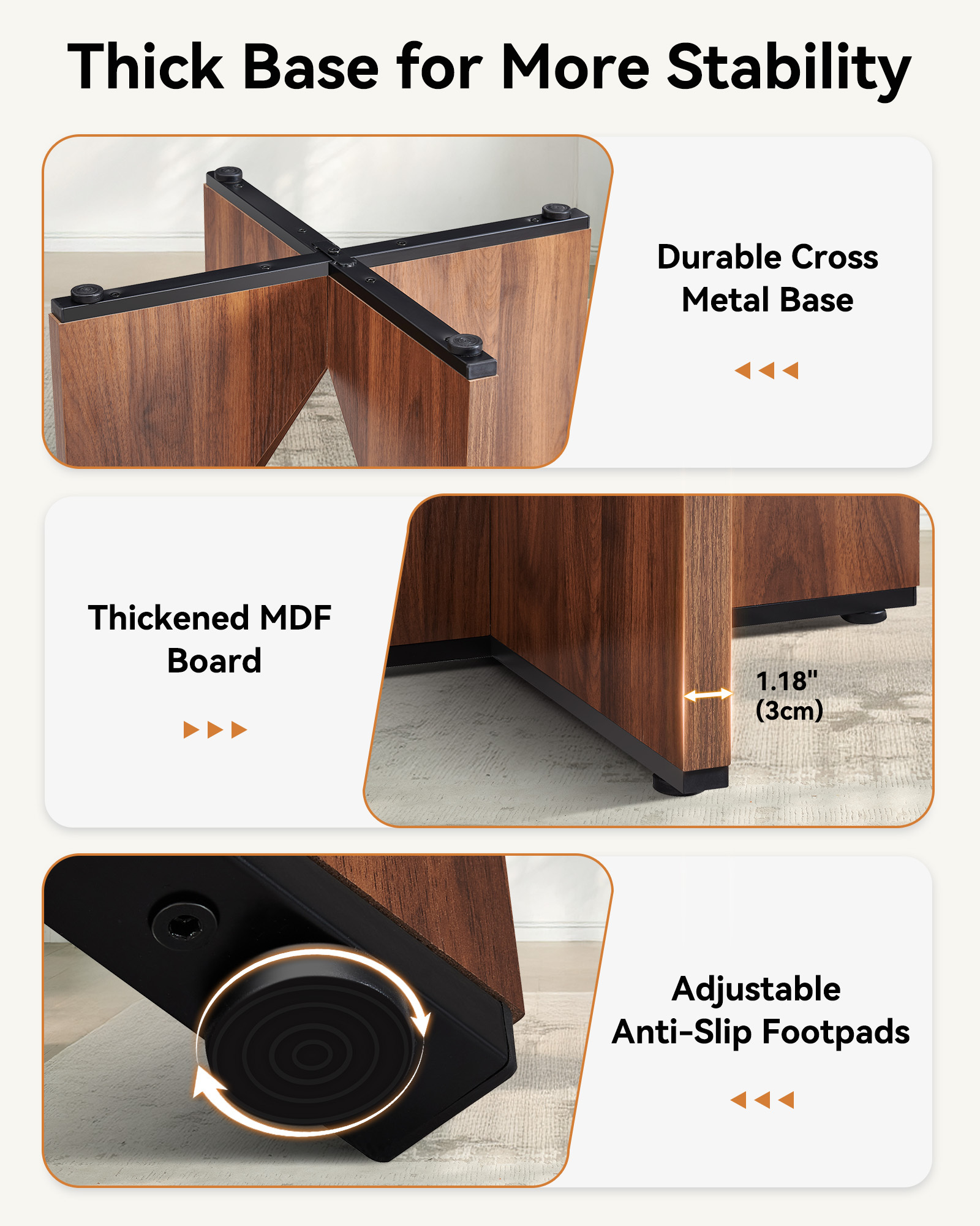 Sailvan Round Dining Table for 4, 47 Inches Farmhouse Dinner Table with Wooden Pedestal Base, Modern Kitchen and Dining Room Circle Table, Space Saving Dining Table