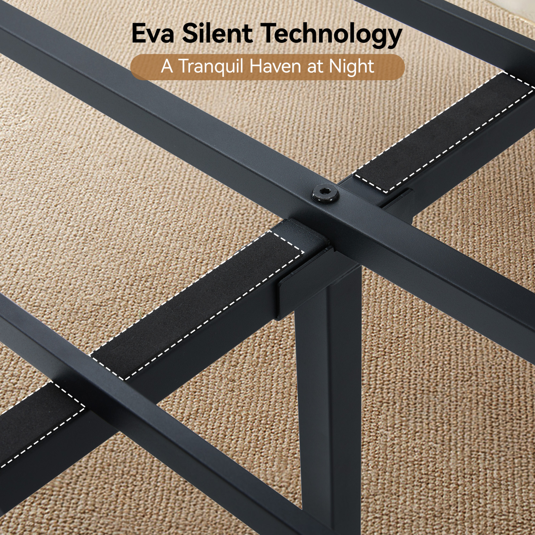 Sailvan Queen Bed Frame with Headboard, Platform Bed with Metal Slat Support, No Box Spring Needed, Dark Gray