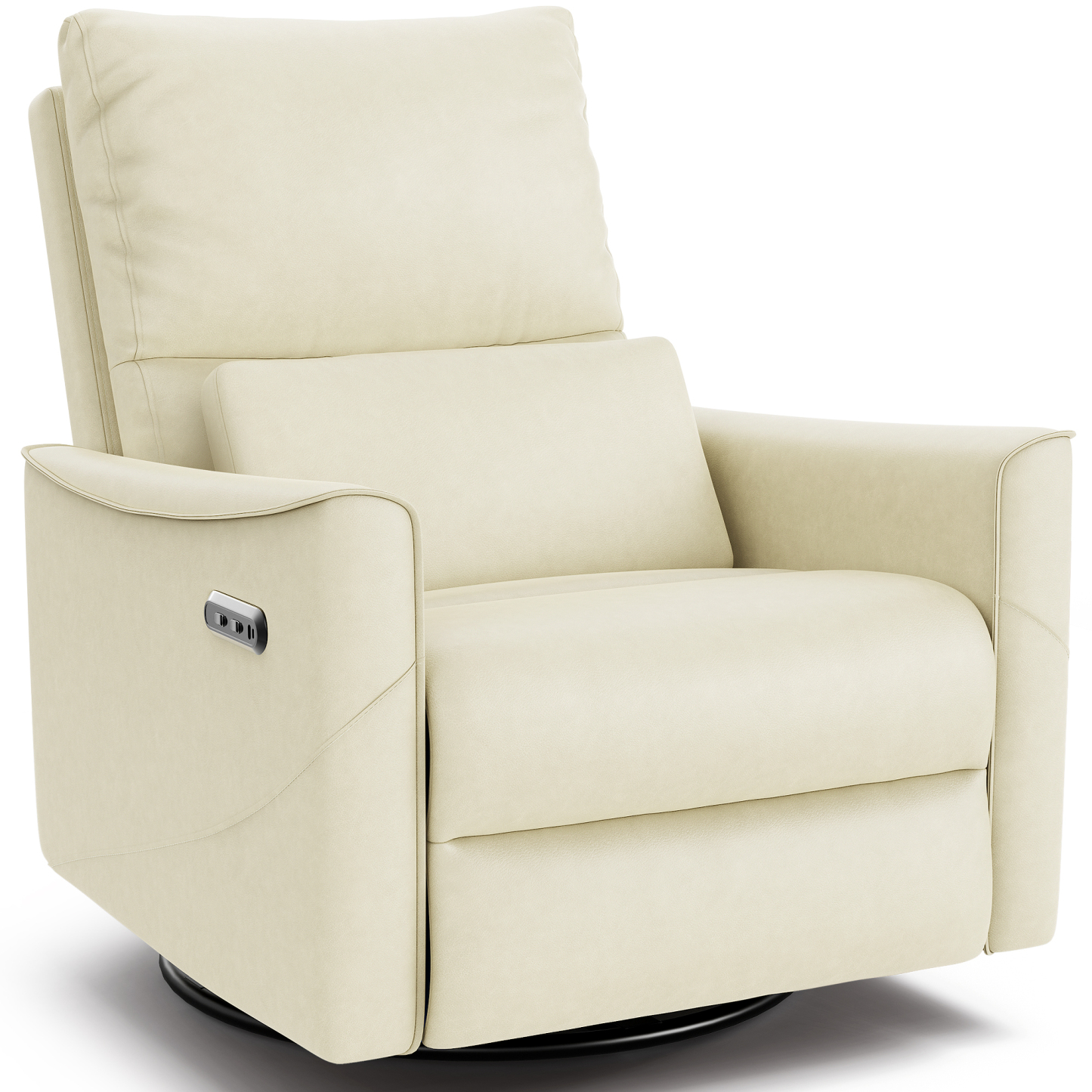 Susalt Power Swivel Rocker Recliner Chair for Adults, Upholstered Faux Leather Glider Nursery Recliner, Electric Recliner with USB Type-C Ports, for Living Room, Office