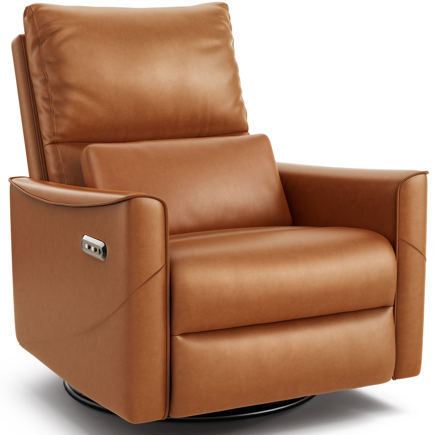Susalt Power Swivel Rocker Recliner Chair for Adults, Upholstered Faux Leather Glider Nursery Recliner, Electric Recliner with USB Type-C Ports, for Living Room, Office
