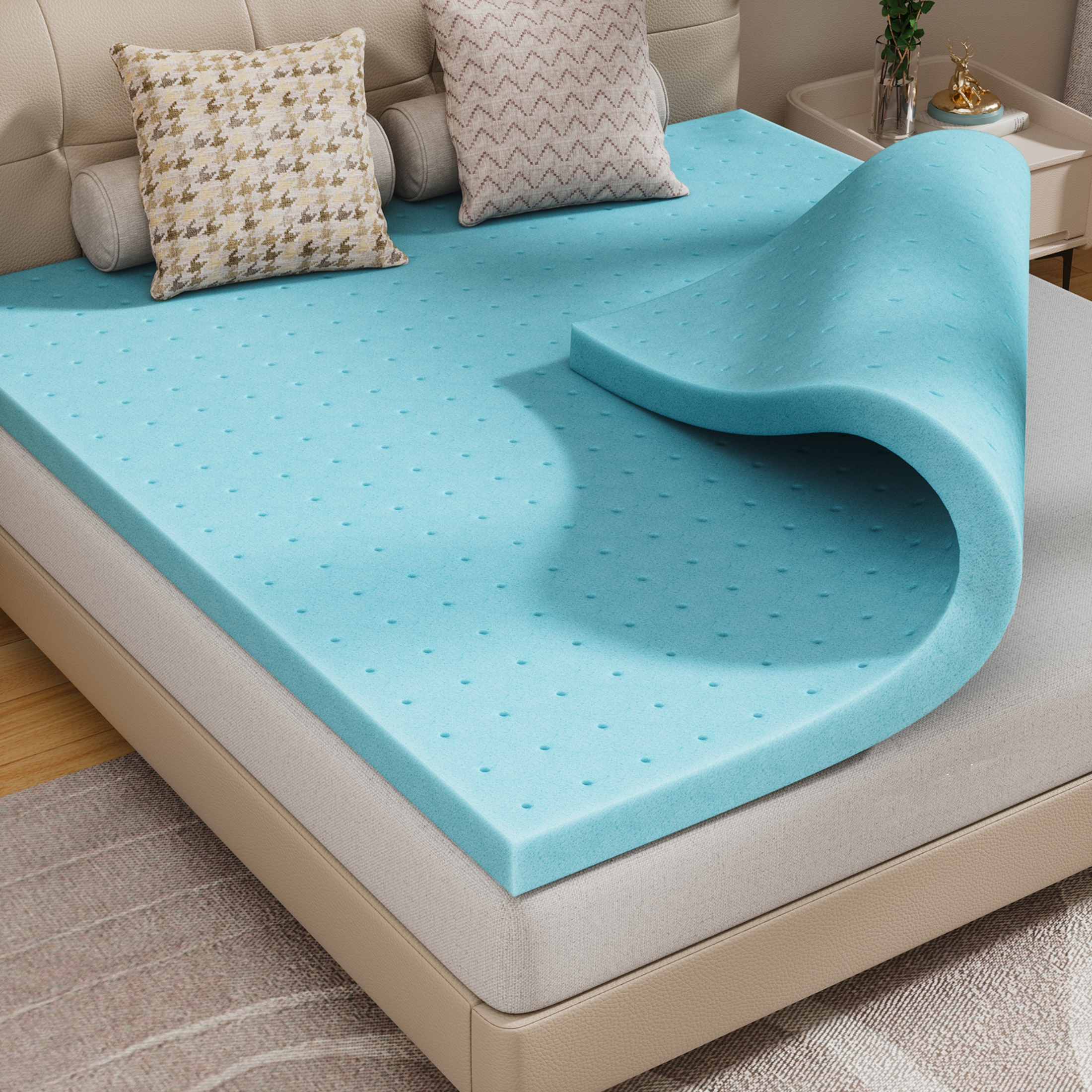 Sailvan Twin XL Mattress Topper, 3 Inch Memory Foam Mattress Topper Twin XL Size, For College Dorm, Home, Gel Infused & Breathable