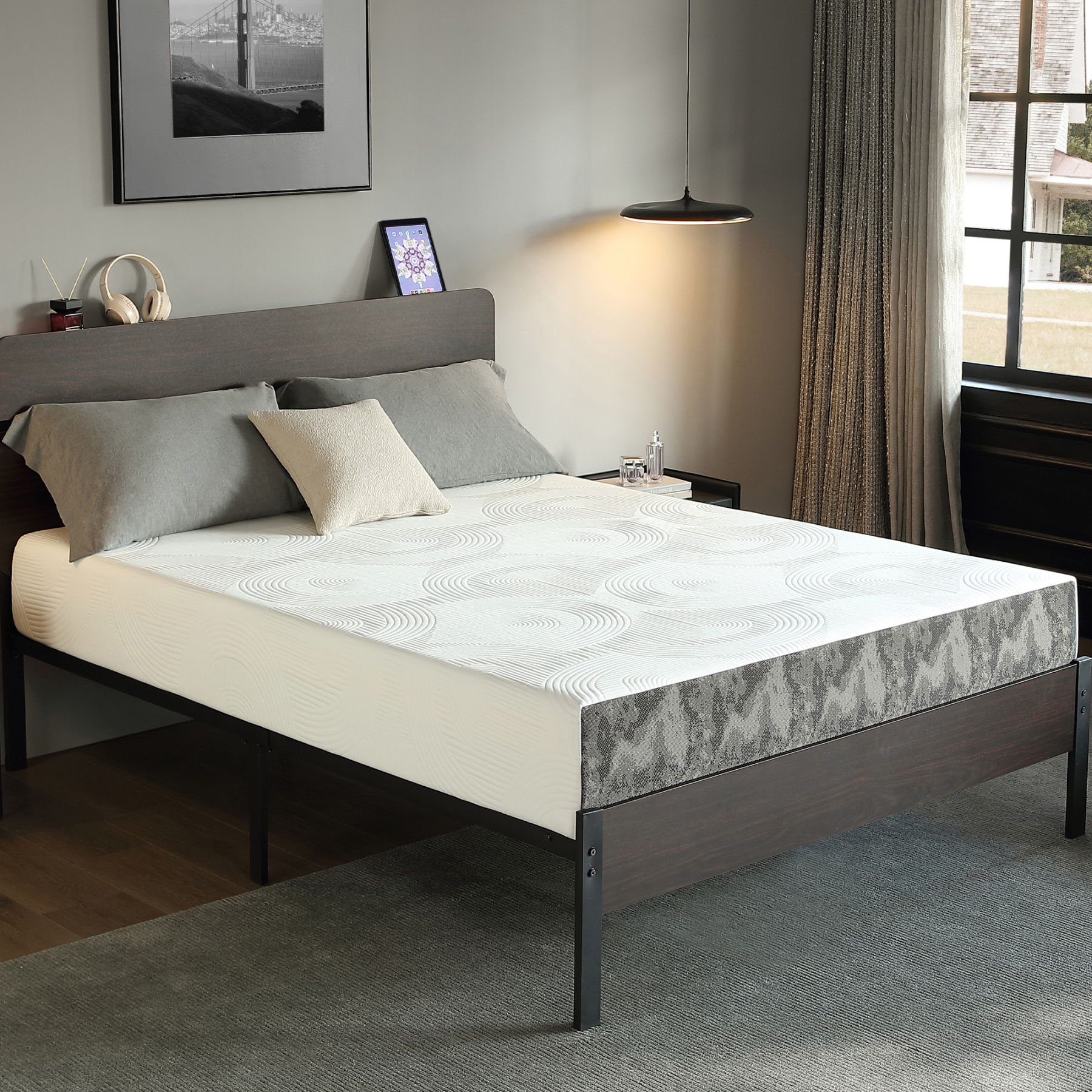 8 inch Memory Foam Mattress in a Box, Cooling Gel Mattress with Medium Feel & CertiPUR-US Certified