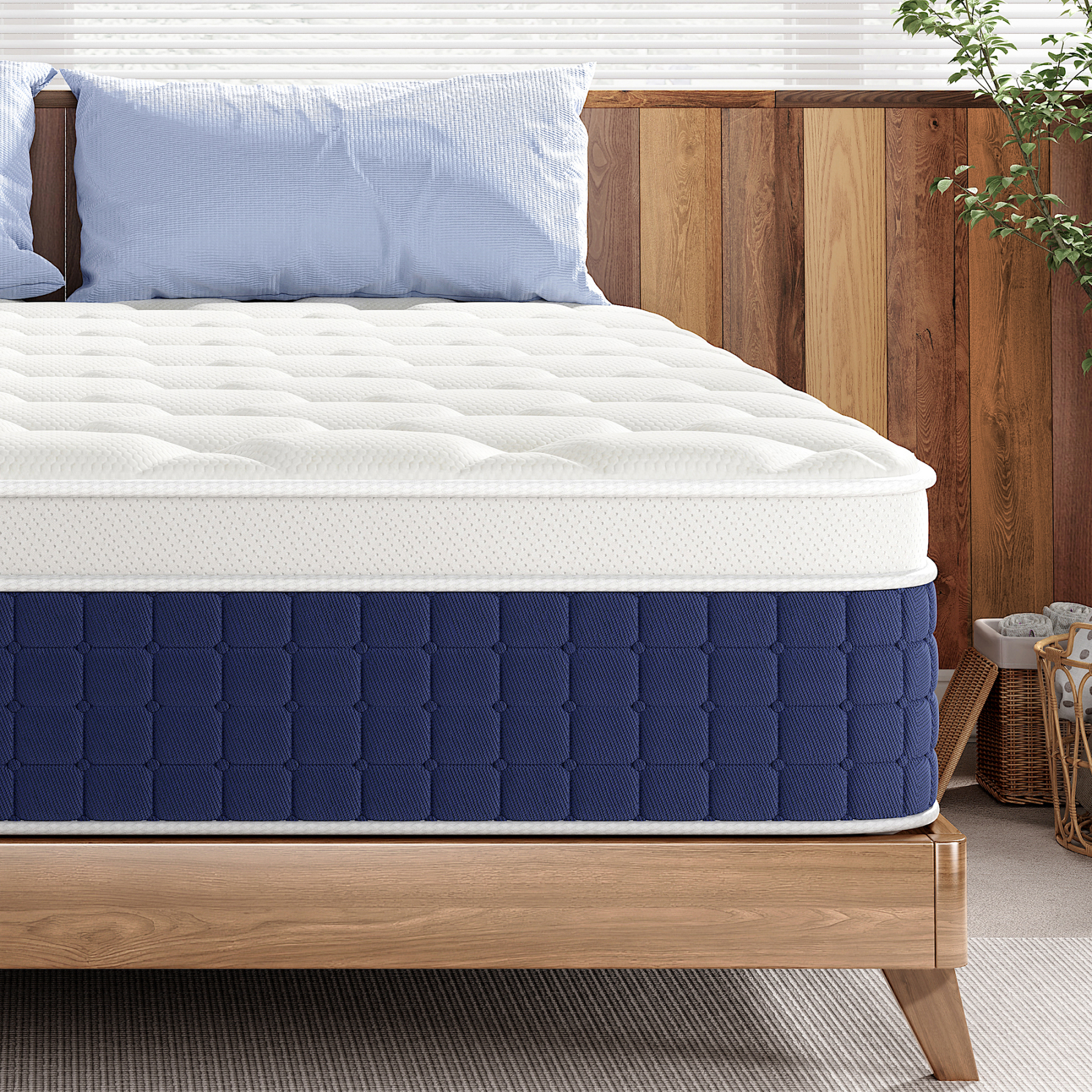 Mattress in a Box, Spring Hybrid Mattress 12 Inch, Hybrid Spring Mattress with Individual Pocket Spring Pressure Relief