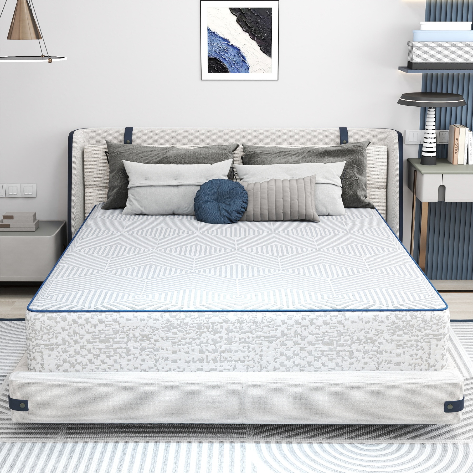 Sailvan Queen Mattress 12 Inch, Memory Foam Mattress Queen Size In A Box, Cooling Gel Memory Foam Mattress With Washable cover, Medium Firm for Pressure Relief, White