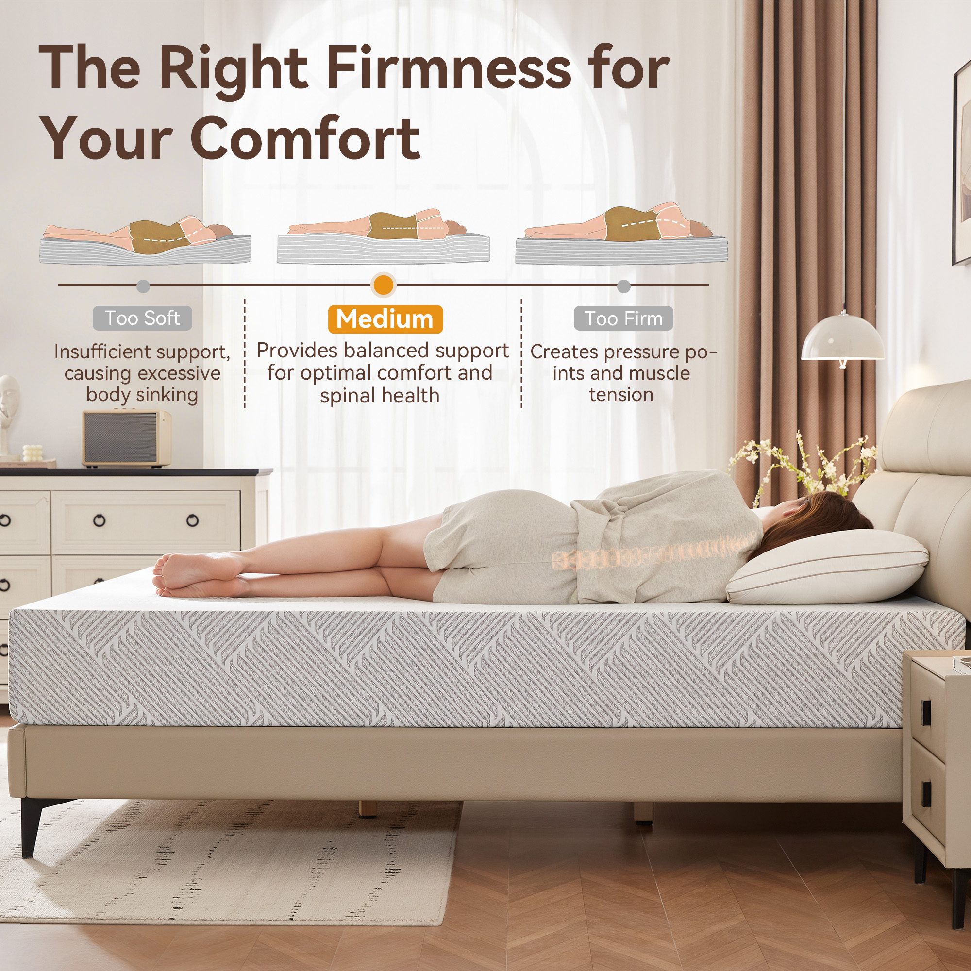 Sailvan Queen Mattress, Medium Firm Mattress in a Box, 10 inch Memory Foam Mattress with Removable Cover, Edge Support, Pressure Relief & CertiPUR-US