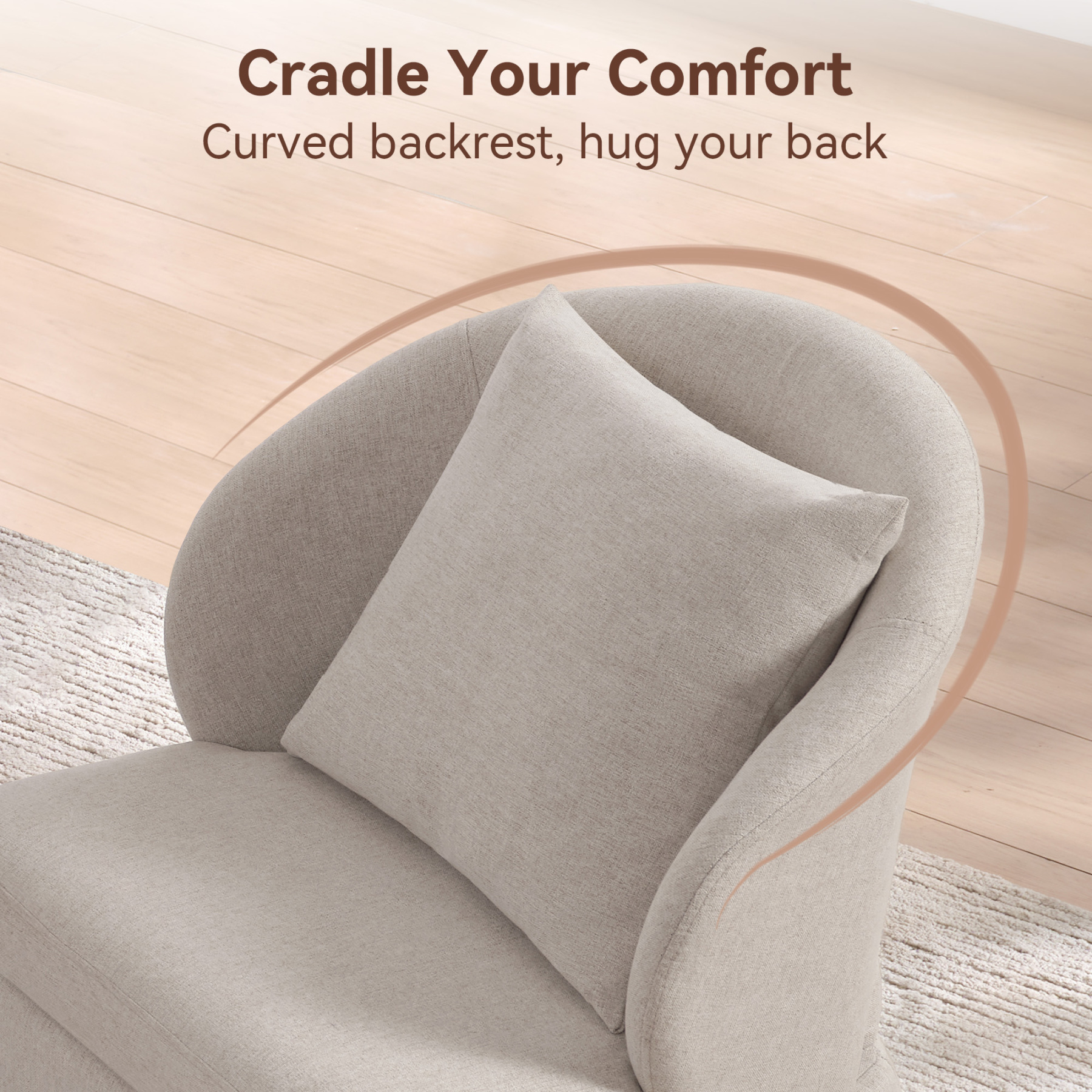 Modern Rolling Dining Chairs with Storage Space, Upholstered Dining Room Chairs with Casters, FSC Certified Armless Kitchen Chair with 4 Wheels for Dining Room and Kitchen