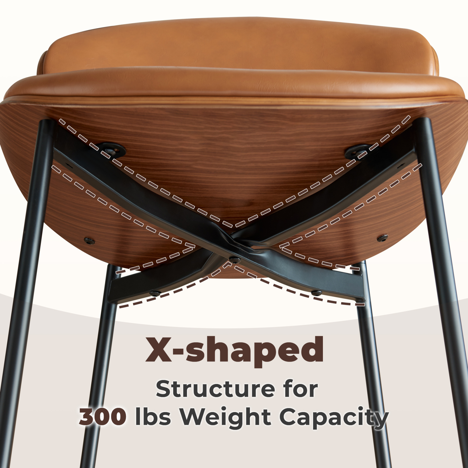 Dining Chairs Set of 2, Mid Century Modern Kitchen Chairs with Faux Leather for Kitchen, Living Room