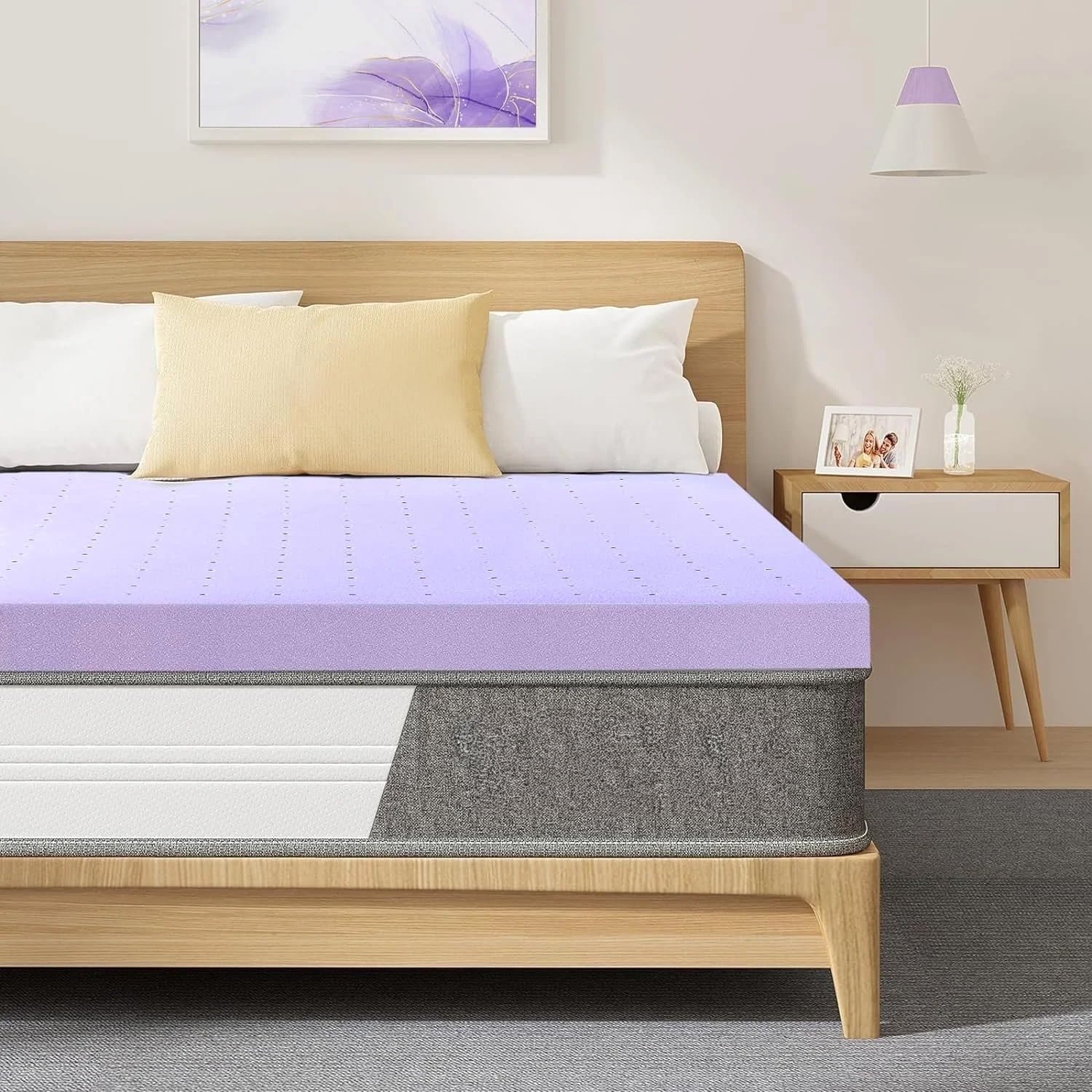 Mattress Topper, Twin XL Size Memory Foam Cooling Mattress Pad, for Bedroom, Dormitory, Folding Bed Pad for Camping, Moving