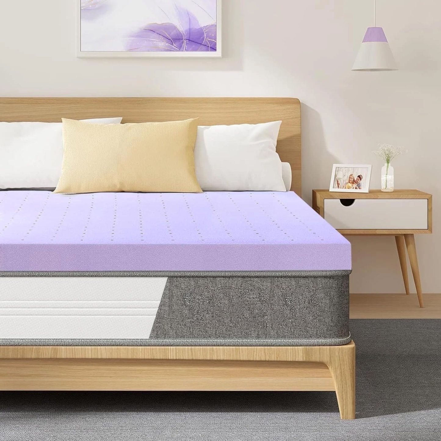 Mattress Topper, Twin XL Size Memory Foam Cooling Mattress Pad, for Bedroom, Dormitory, Folding Bed Pad for Camping, Moving