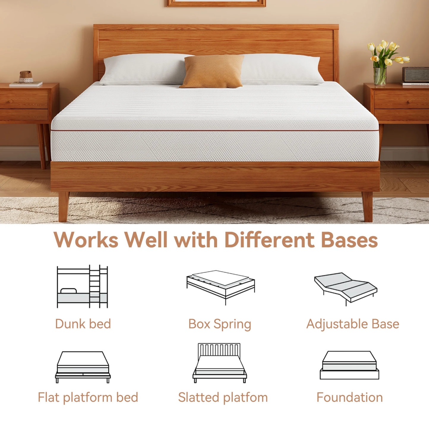 Sailvan Queen Mattress, 13Inch Memory Foam Hybrid Mattress with Removable Cover, Medium Hardness Mattress for Pressure Relief, In A Box, Fiberglass Free