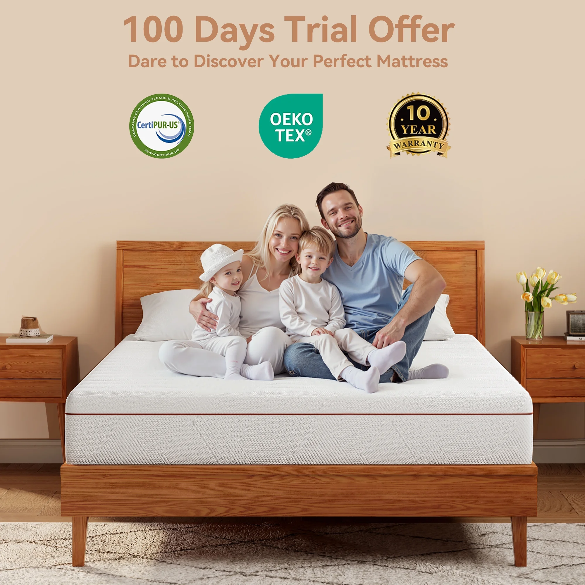 Sailvan Queen Mattress, 13Inch Memory Foam Hybrid Mattress with Removable Cover, Medium Hardness Mattress for Pressure Relief, In A Box, Fiberglass Free