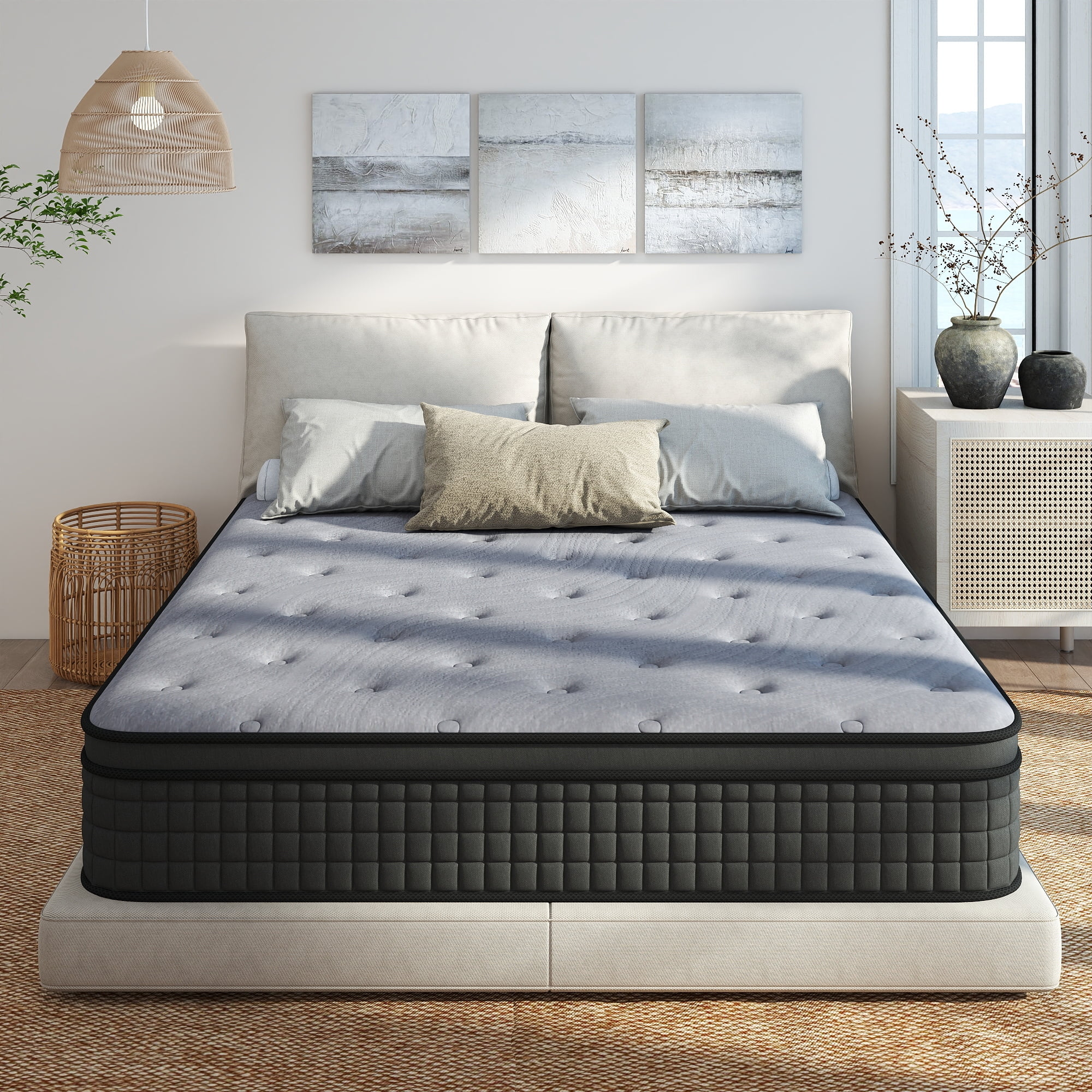 Sailvan Full Mattress, 12 Inch Hybrid Mattress in a Box, Gel Memory Foam and Pocket Spring for Motion Isolation &Pressure Relief, Medium Firm, Edge Support, CertiPUR-US Certified