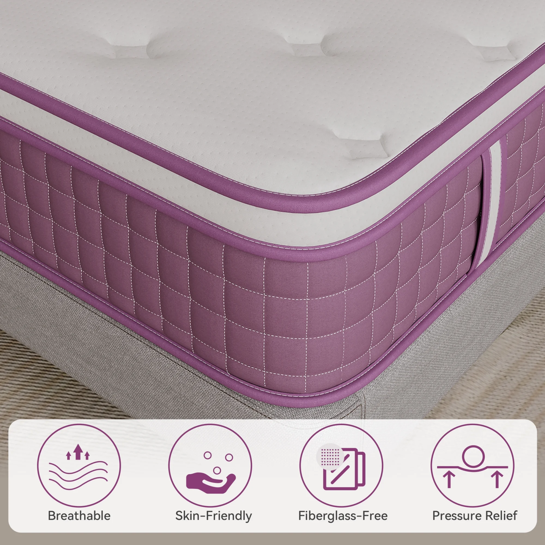 Queen Mattress 12 Inch Hybrid Mattress in a Box with Memory Foam, Single Pocket Springs, Medium Firm & Edge Support, Pressure Relief, Motion Isolation, CertiPUR-US, Queen Size