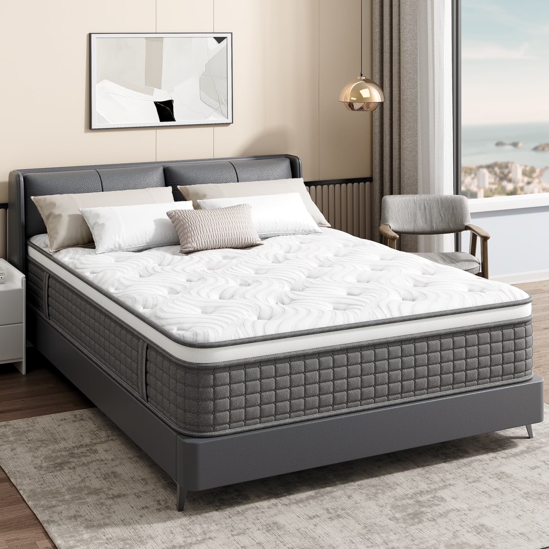 Mattress in a Box, Hybrid Mattress 12 Inch, Hybrid Spring Mattress wit