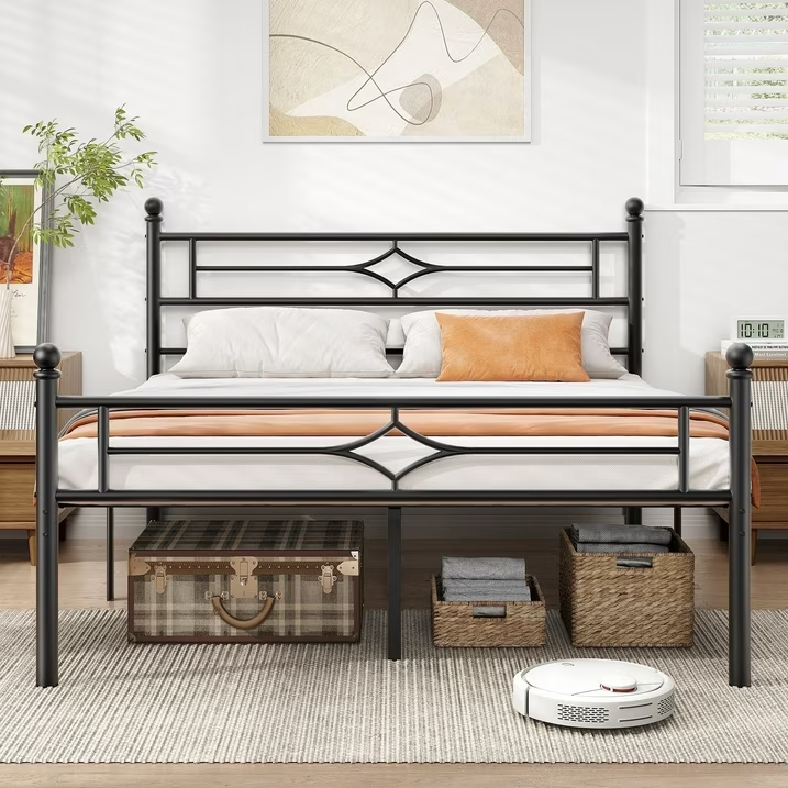 Metal Bed Frame with 12.5'' Under Bed Storage, Sturdy Metal Platform Bed with Headboard & Footboardd for Teens Adults/No Box Spring Needed/Noise Free/Easy Assembly/Black