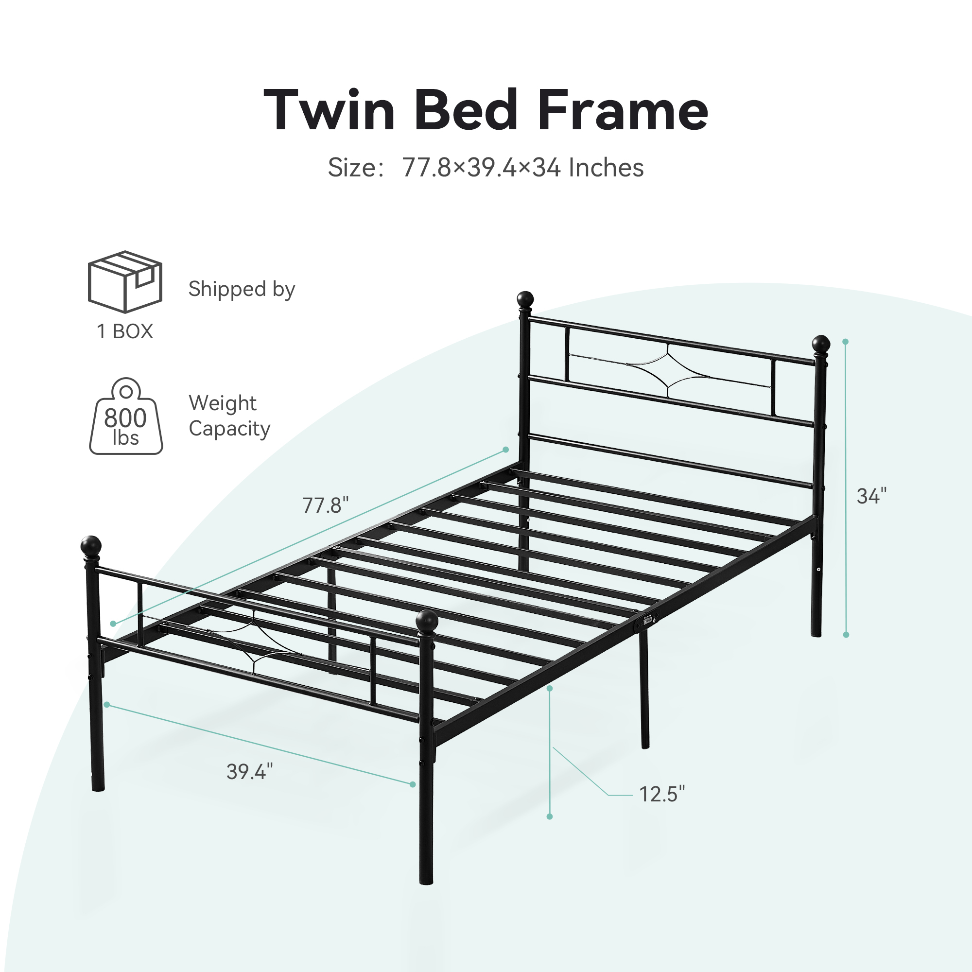 Sailvan Full Size Bed Frame, Full Platform Bed Frame with Headboard & Underbed Storage, Heavy Duty Metal Bed Full, 800lbs, Easy to Assemble, No-Noise, Black