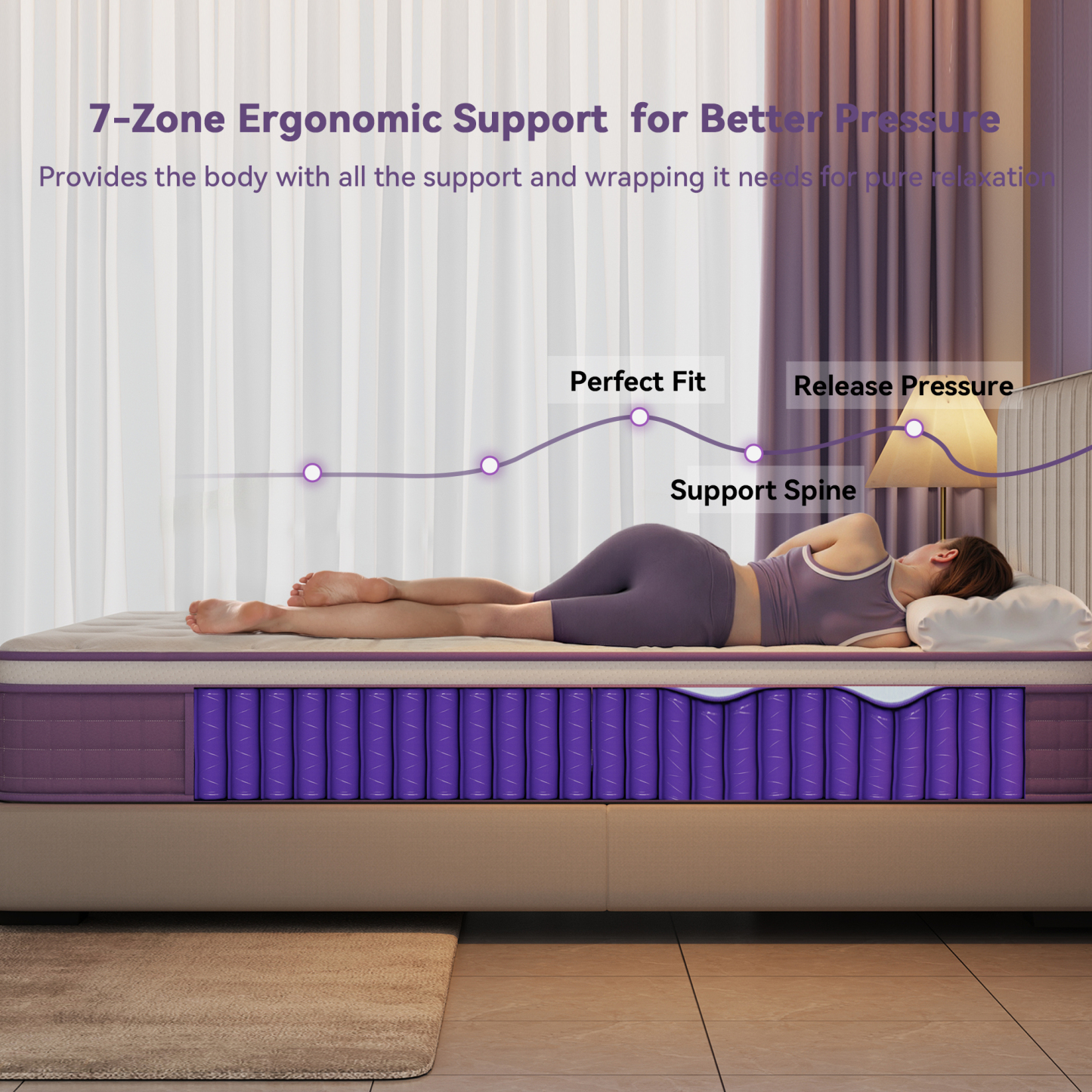 Queen Mattress 12 Inch Hybrid Mattress in a Box with Memory Foam, Single Pocket Springs, Medium Firm & Edge Support, Pressure Relief, Motion Isolation, CertiPUR-US, Queen Size
