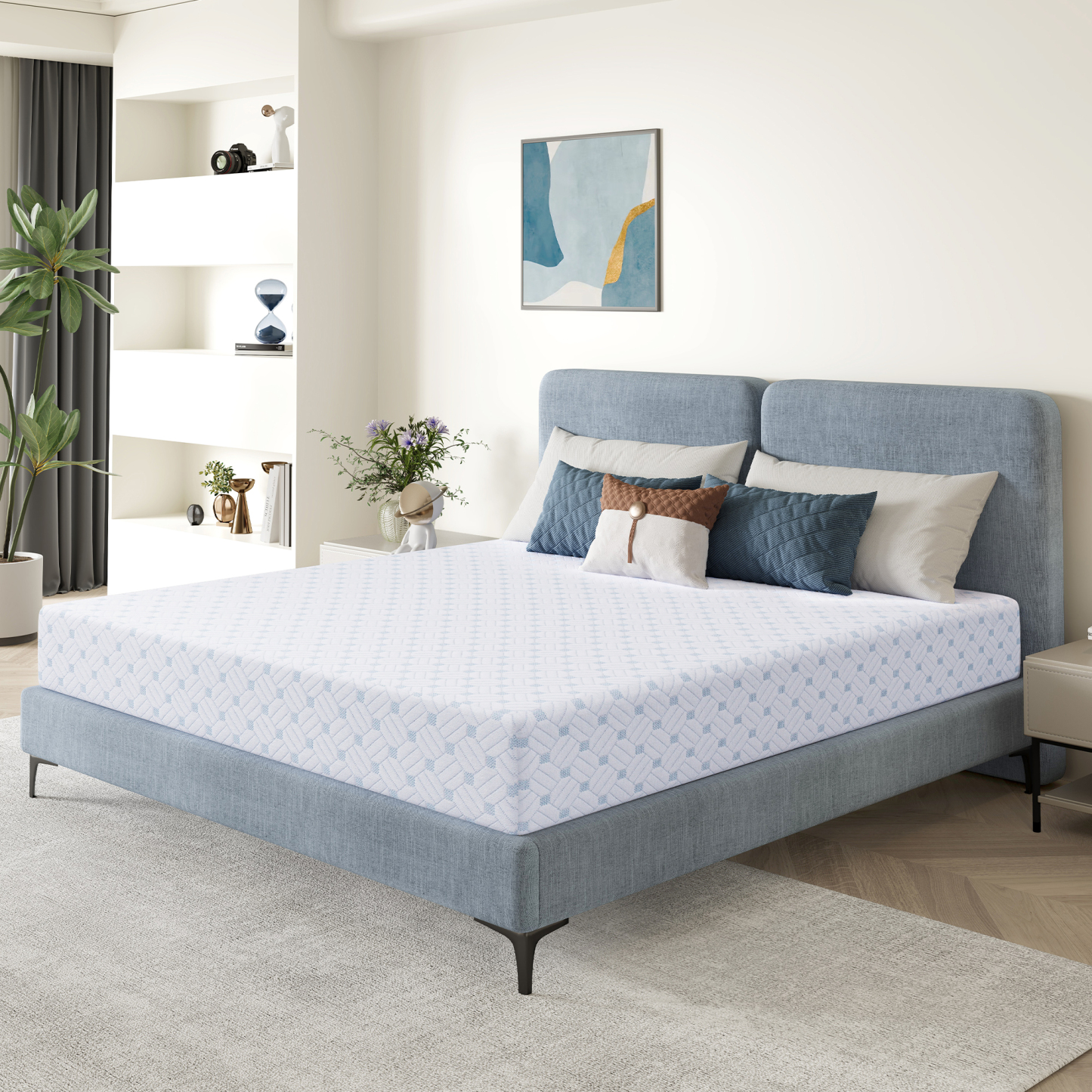  Sailvan Queen Memory Foam Mattress Size, 10/12 Inch Cooling Gel Memory Foam Mattress in a Box, Medium Firm, Pressure Relief, Fiberglass free,Certified Safe Foams & Fabric