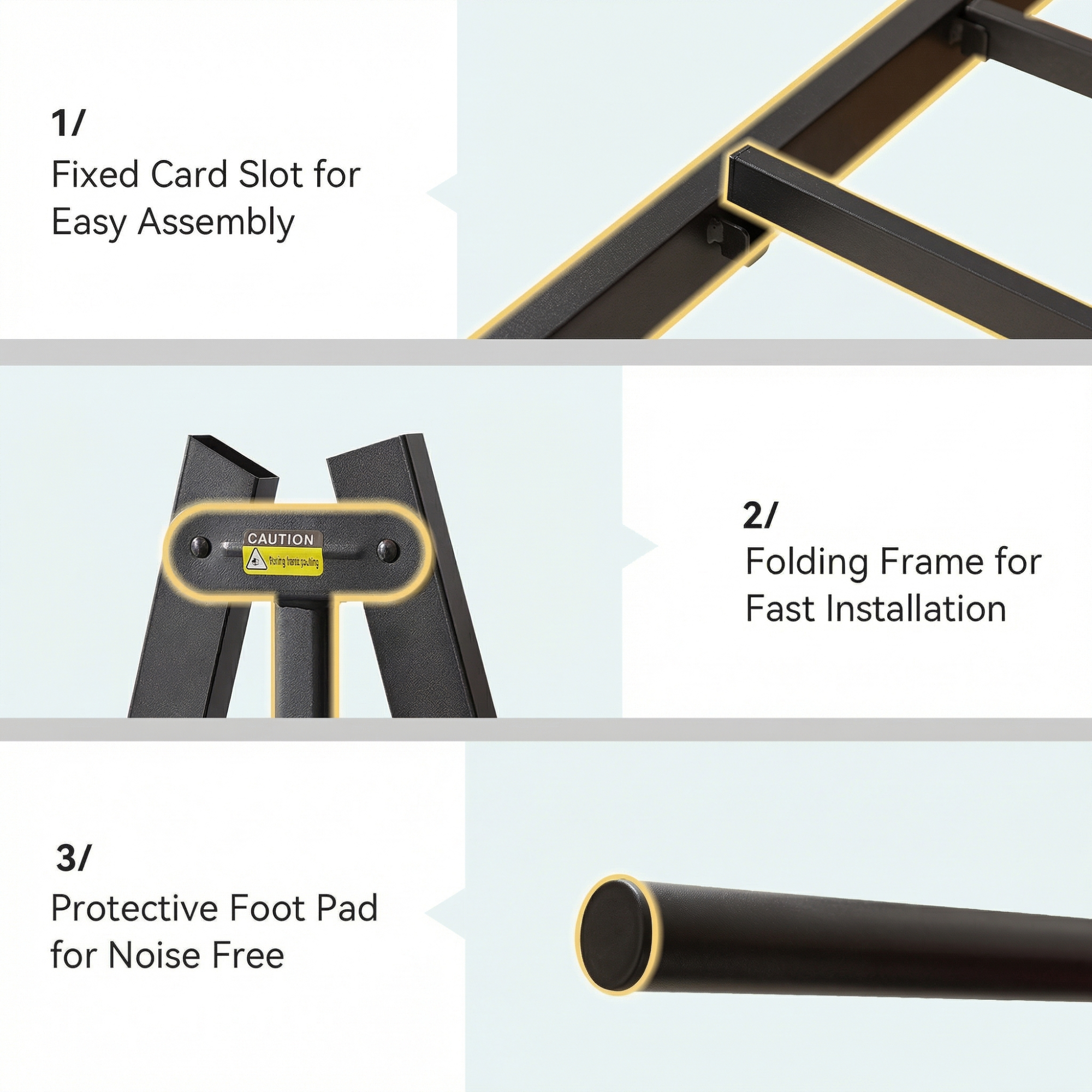 Sailvan Full Size Bed Frame, Full Platform Bed Frame with Headboard & Underbed Storage, Heavy Duty Metal Bed Full, 800lbs, Easy to Assemble, No-Noise, Black