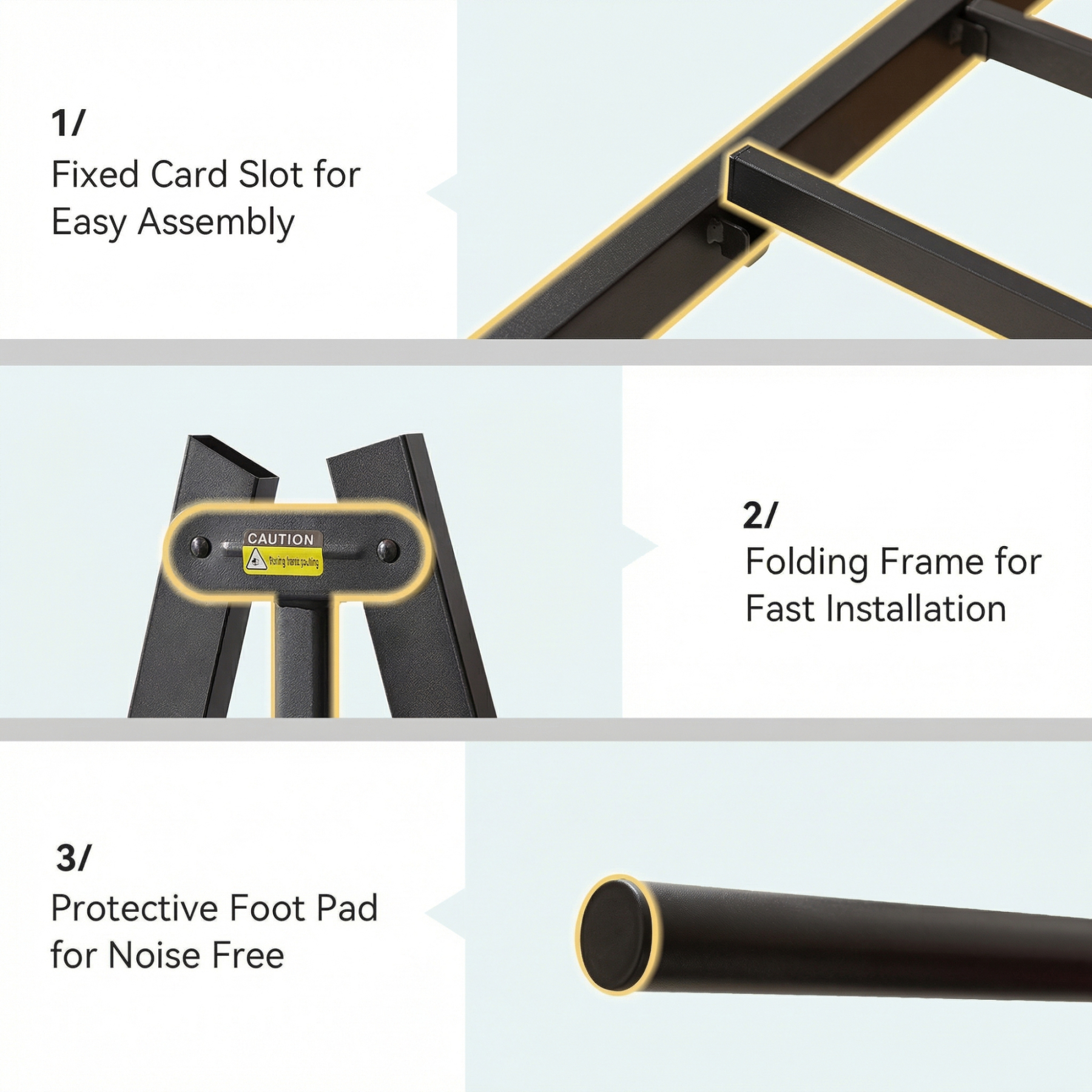 Sailvan Full Size Bed Frame, Full Platform Bed Frame with Headboard & Underbed Storage, Heavy Duty Metal Bed Full, 800lbs, Easy to Assemble, No-Noise, Black