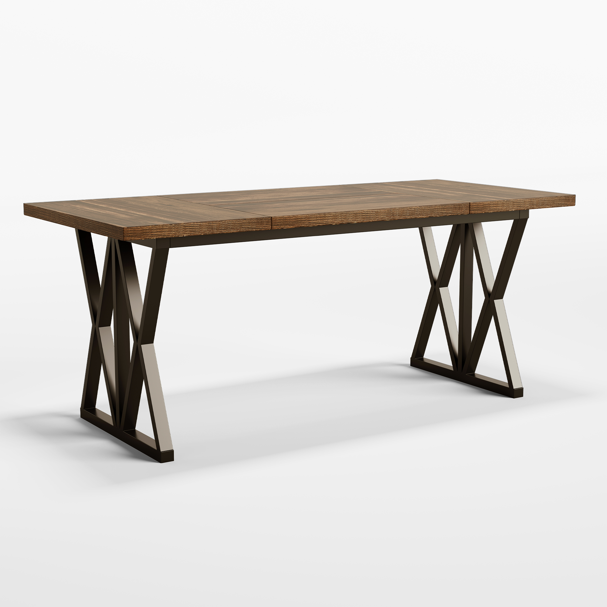 Sailvan Modern Farmhouse Dining Table for 6 People, 70" Rectangular Wood Kitchen Table with metal Base, For Dining Room,Kitchen Gathering