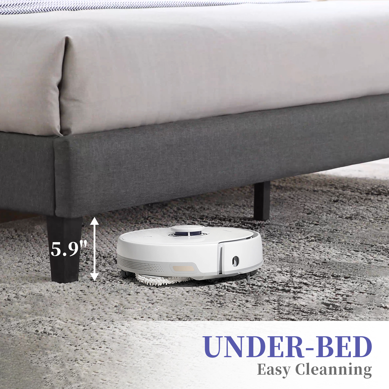 Susalt Full Size Bed Frames with Headboard, Full Bed Frame with Adjustable Upholstered Headboard, Solid wood support,No Box Spring Needed