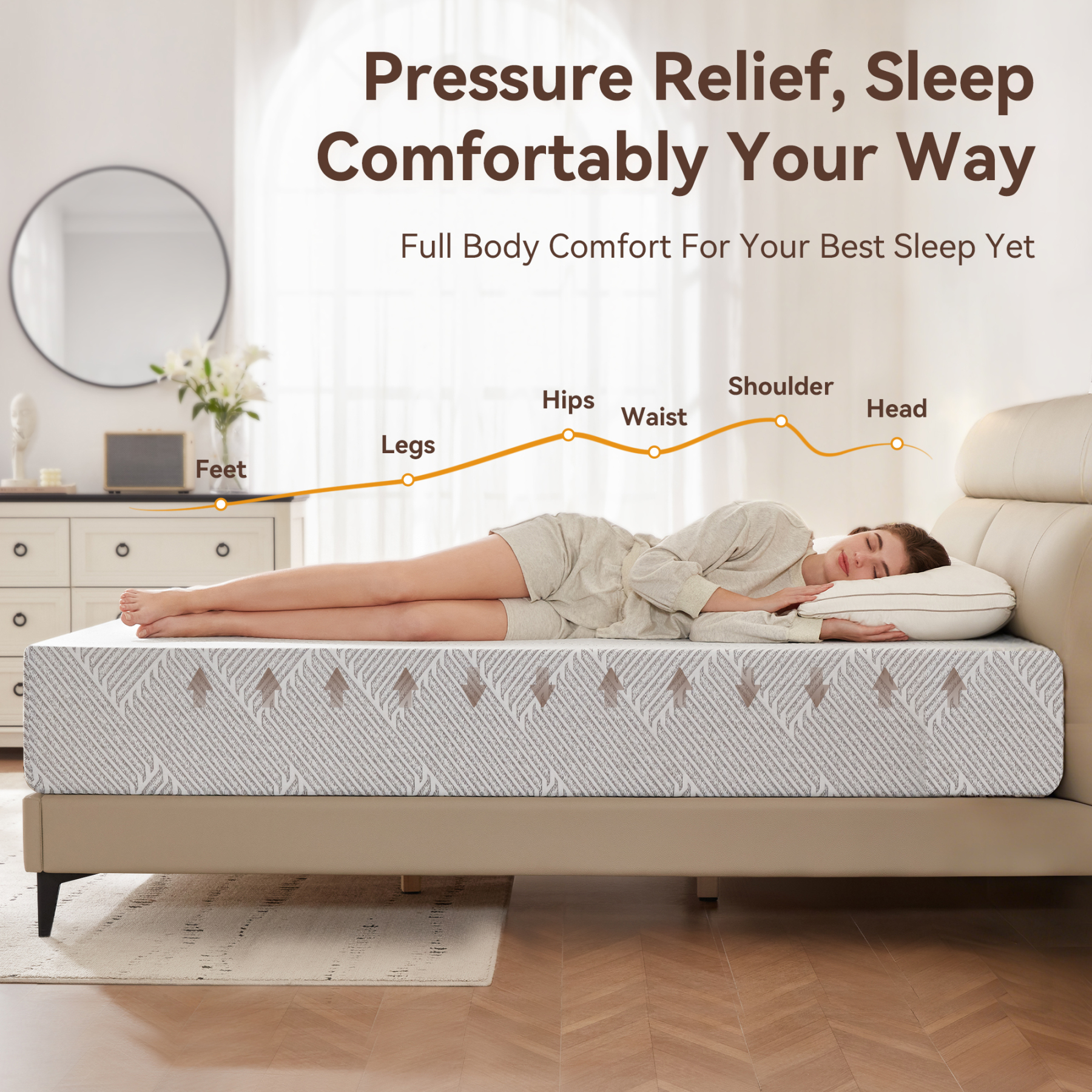 Sailvan Queen Mattress, Medium Firm Mattress in a Box, 10 inch Memory Foam Mattress with Removable Cover, Edge Support, Pressure Relief & CertiPUR-US